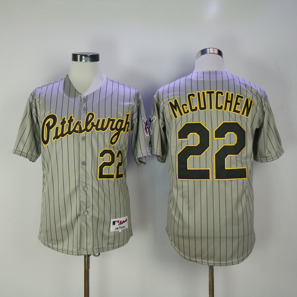 Men Pittsburgh Pirates 22 Mccutchen Grey stripe MLB Jerseys